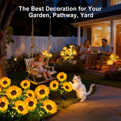 3-Pack Upgraded Solar Sunflower Garden Lights
