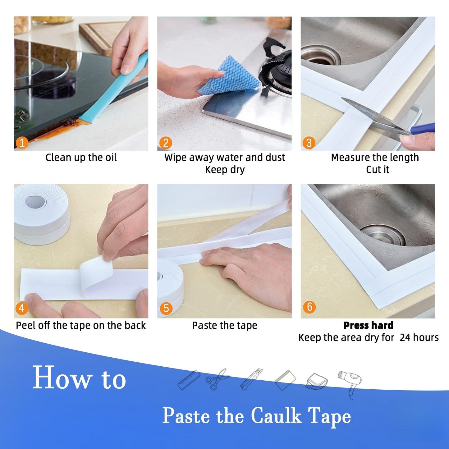 Waterproof Adhesive Caulk Tape Sealant Strip