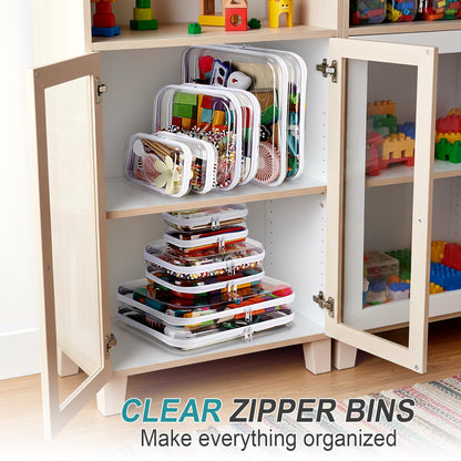 3-Piece Clear Hard PET Zipper Storage Cases