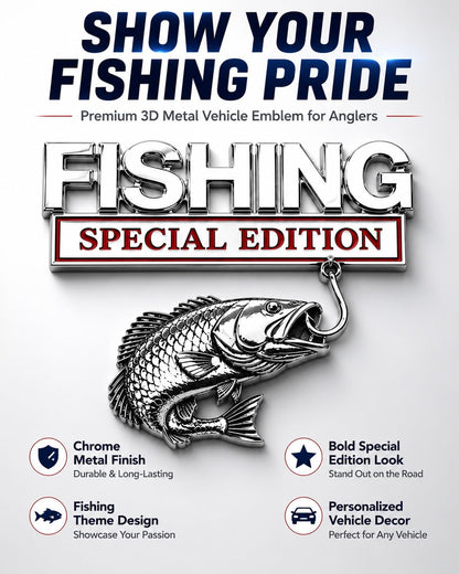 3D Metal Fishing Special Edition Car Emblem Badge Decal