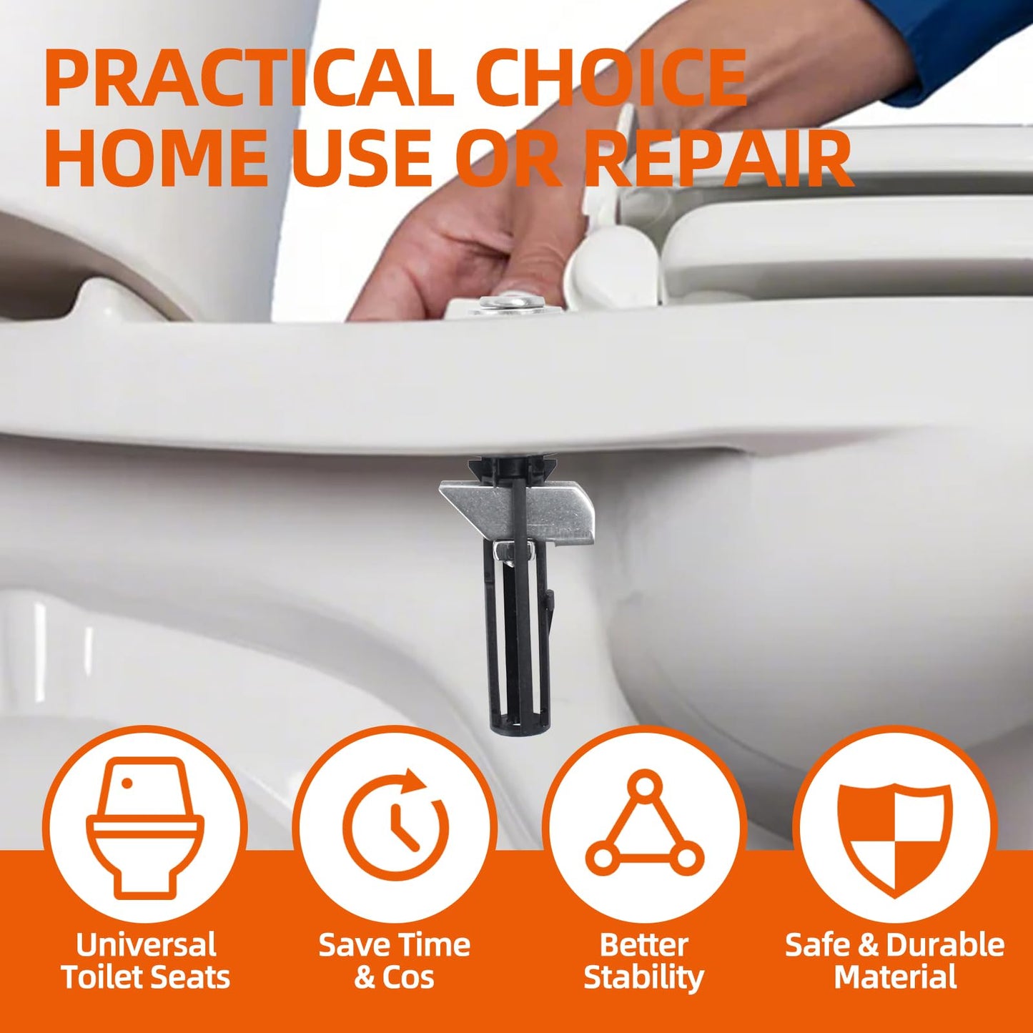 Universal Anti-Wobble Toilet Seat Mounting Kit
