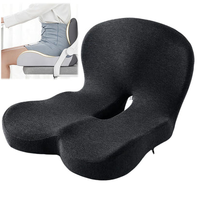 Ergonomic Orthopedic Memory Foam Seat Cushion with Lumbar Support