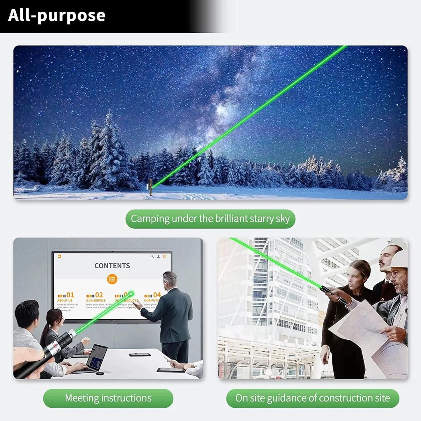 High-Power Tactical Green Laser Pointer