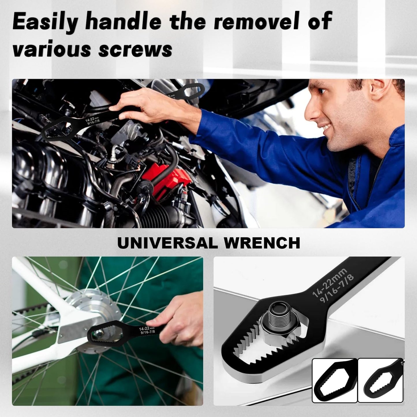 8-22mm Universal Double-Ended Self-Tightening Wrench