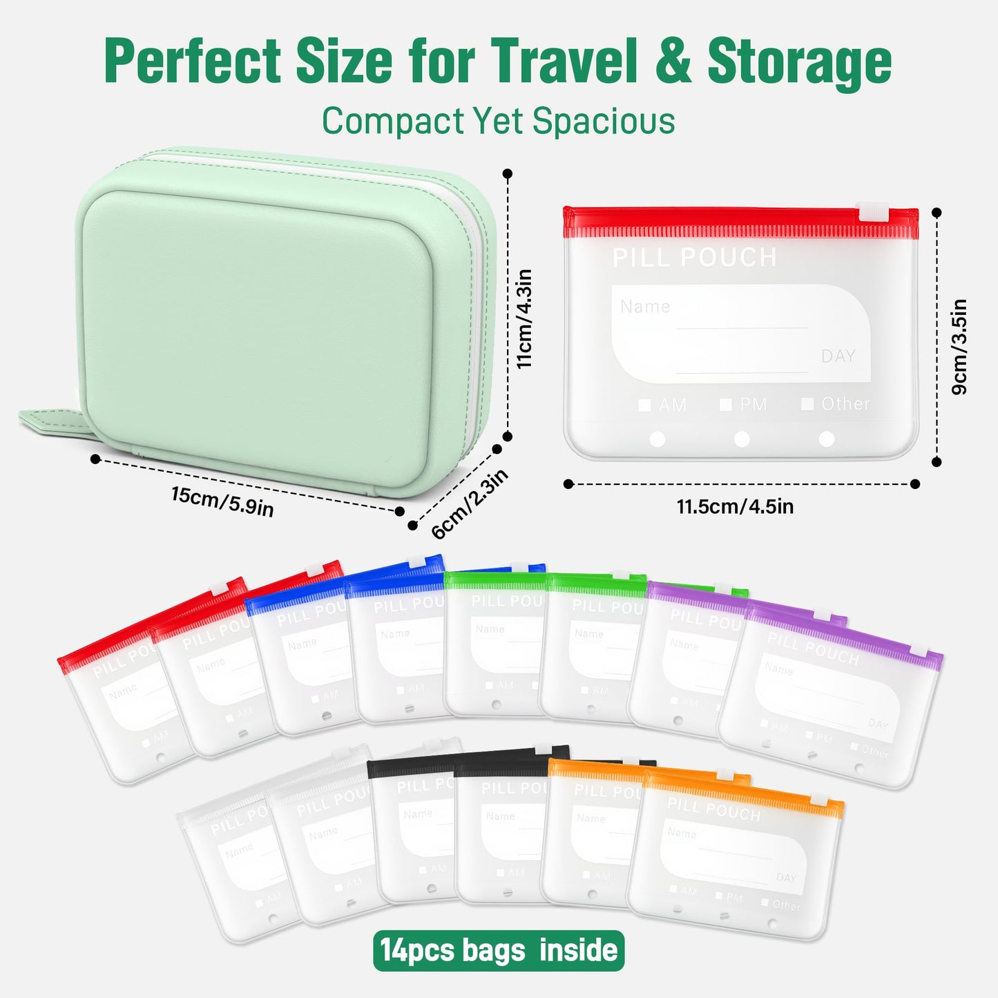 Reusable A8 Pill Pouch Set & Travel Organizer