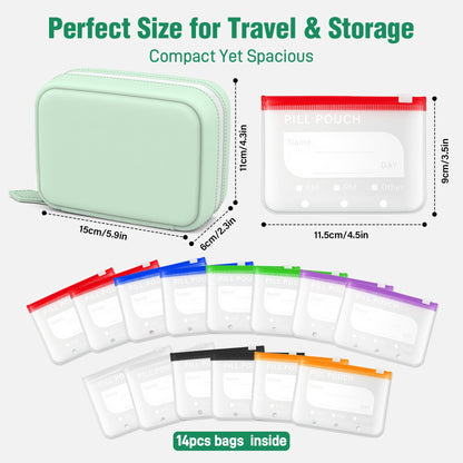 Reusable A8 Pill Pouch Set & Travel Organizer