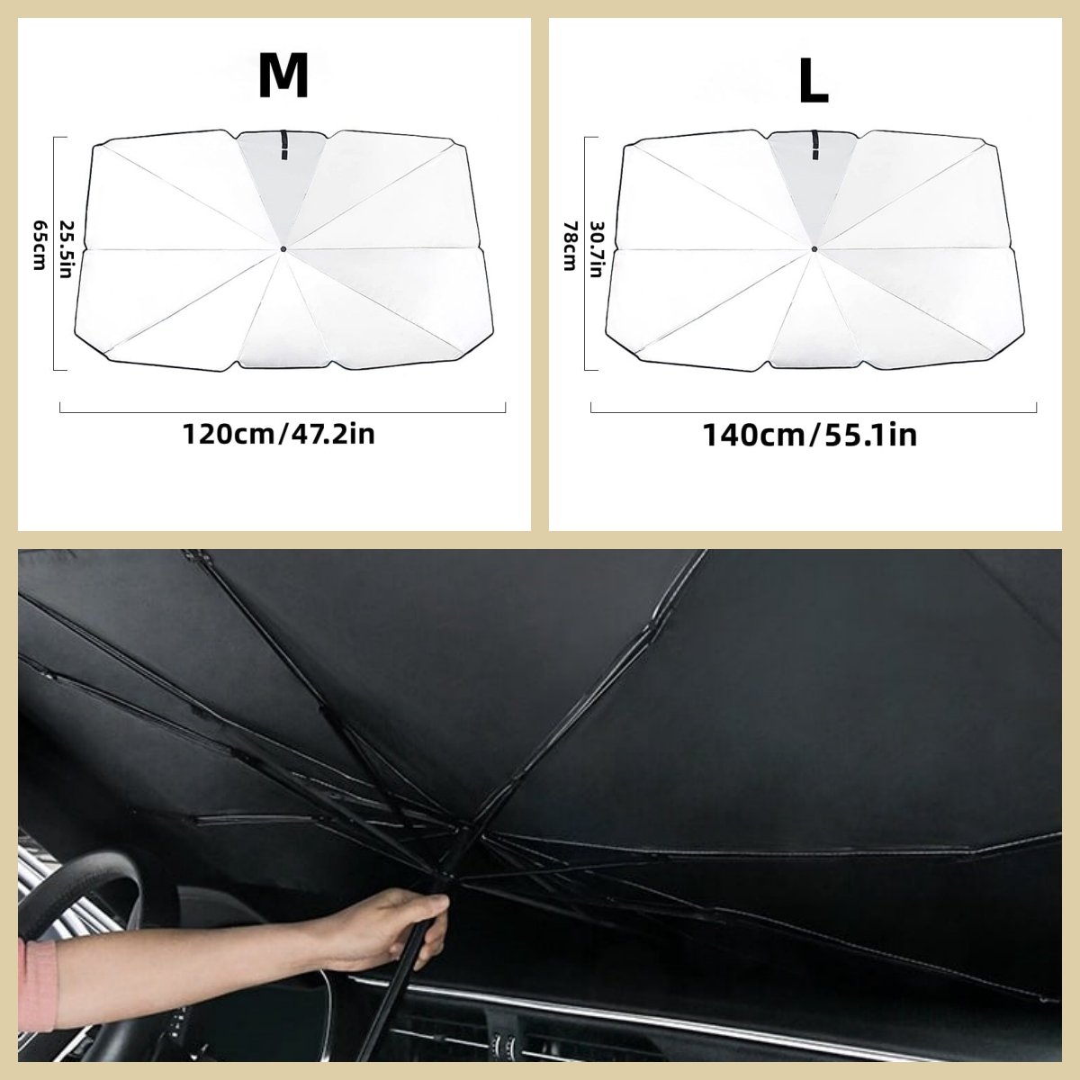 Umbrella Car Sunshade Windshield Cover