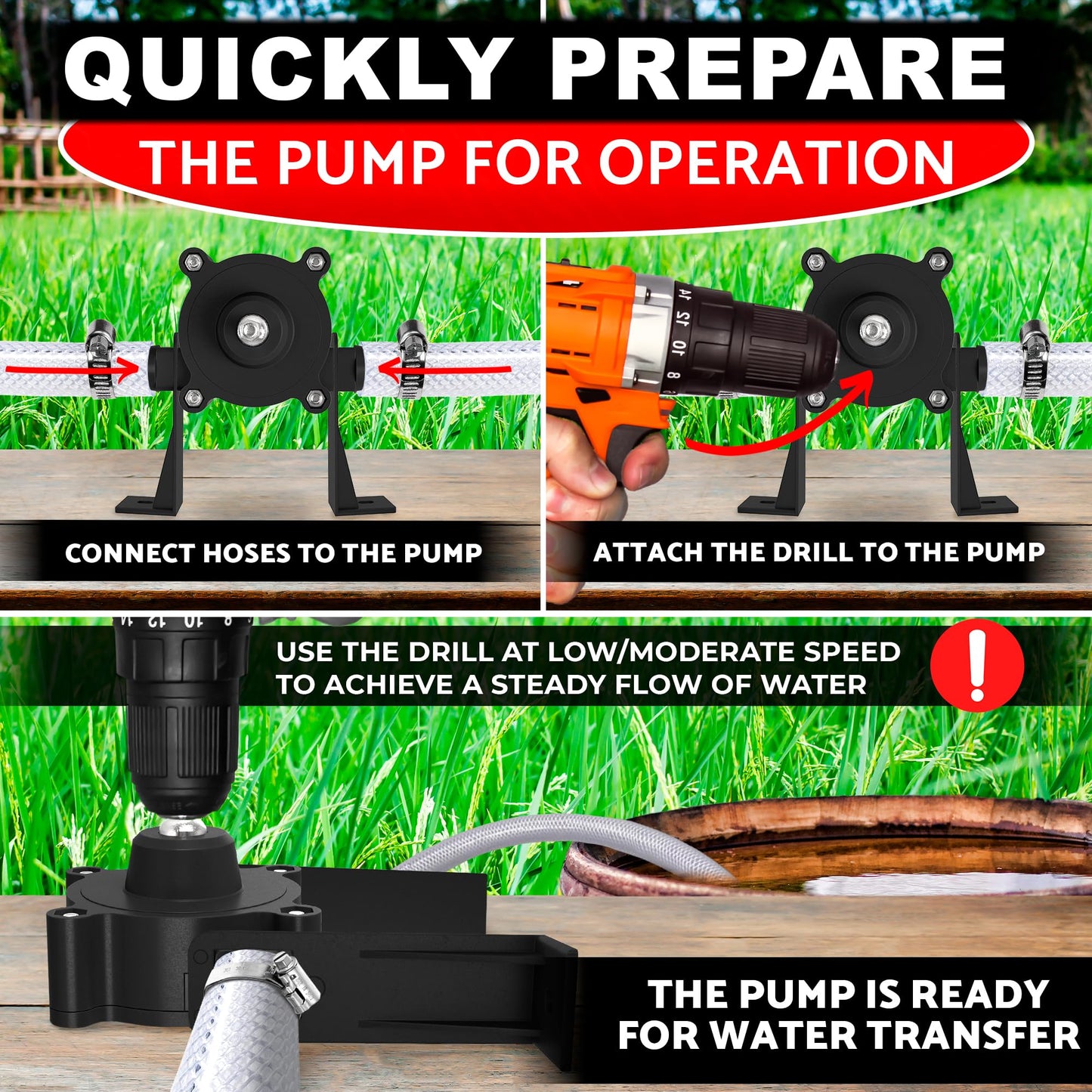 Portable Electric Drill Water Pump