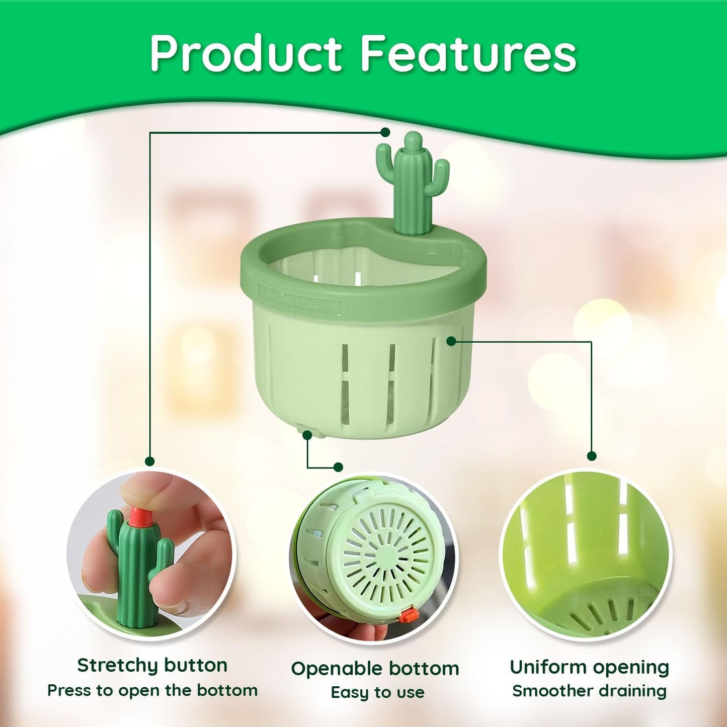 Cactus Self-Cleaning Kitchen Sink Strainer