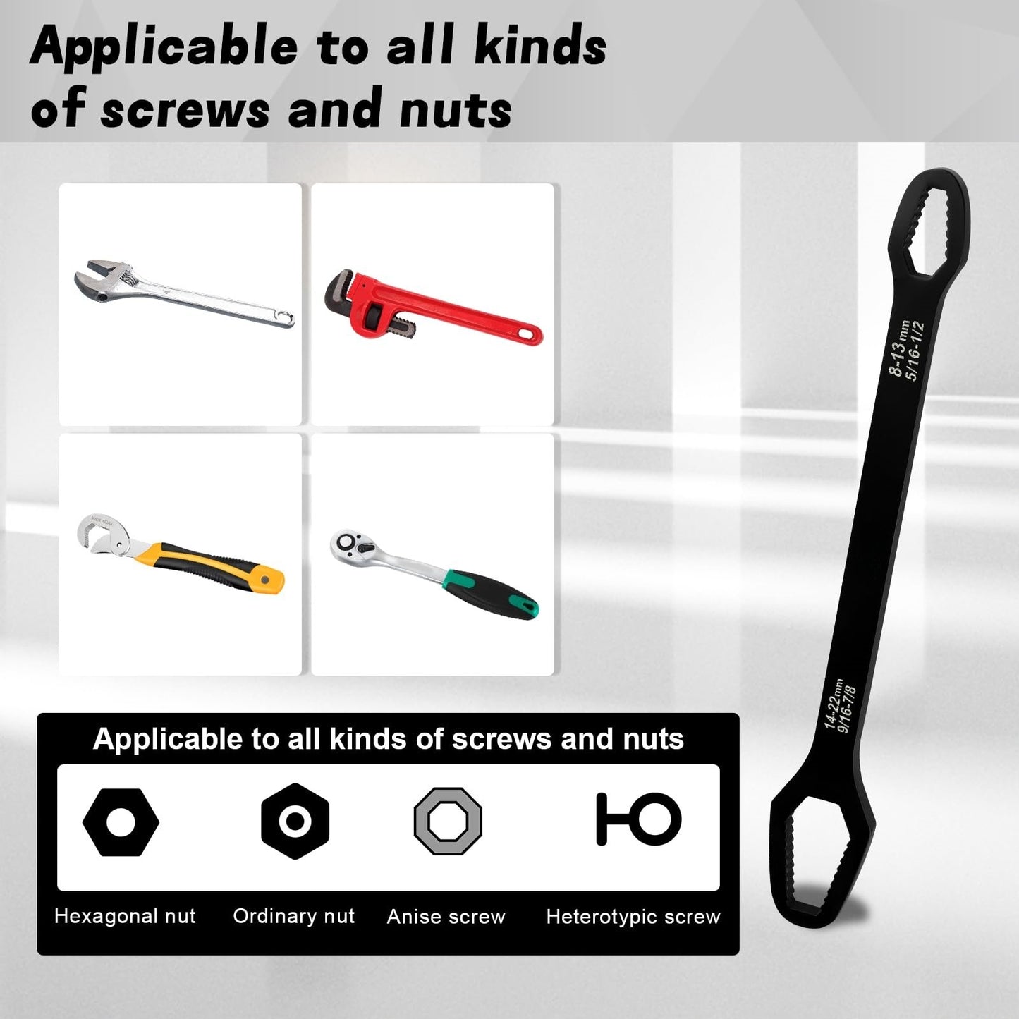 8-22mm Universal Double-Ended Self-Tightening Wrench