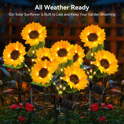 3-Pack Upgraded Solar Sunflower Garden Lights