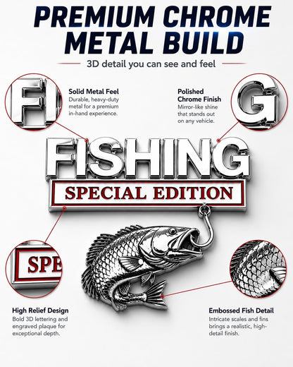 3D Metal Fishing Special Edition Car Emblem Badge Decal