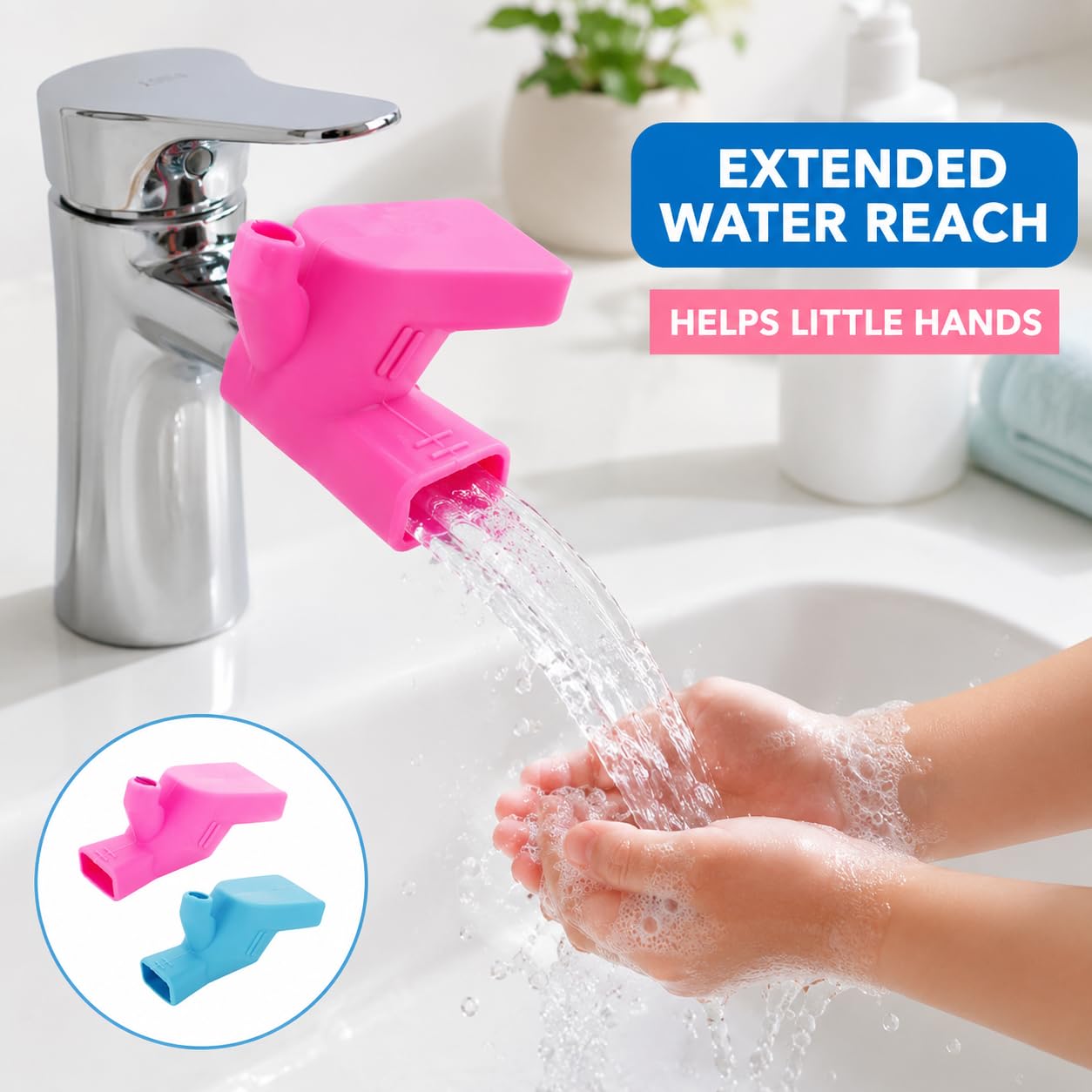 8-Piece Silicone Faucet Extender Set for Bathroom & Kitchen Sinks