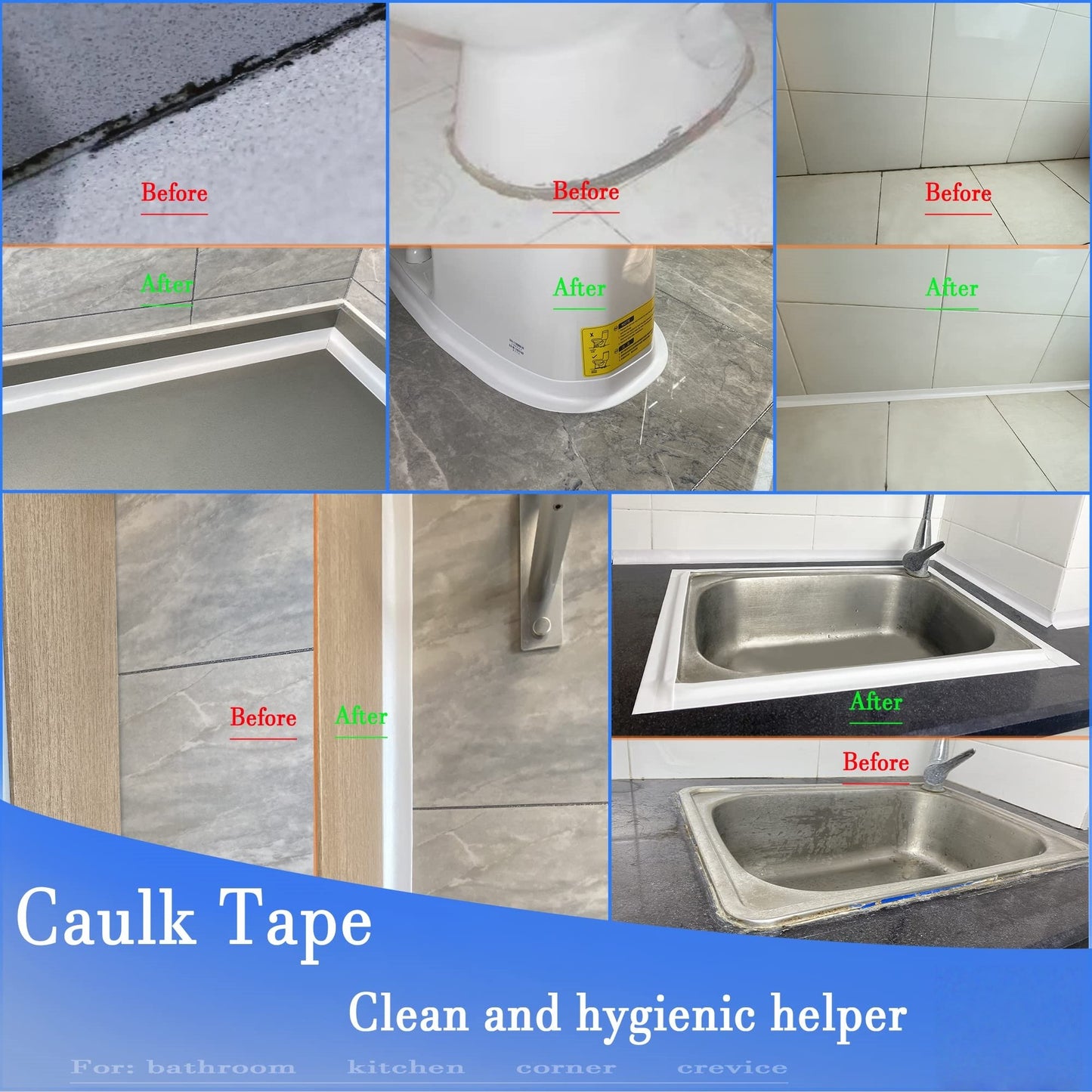 Waterproof Adhesive Caulk Tape Sealant Strip