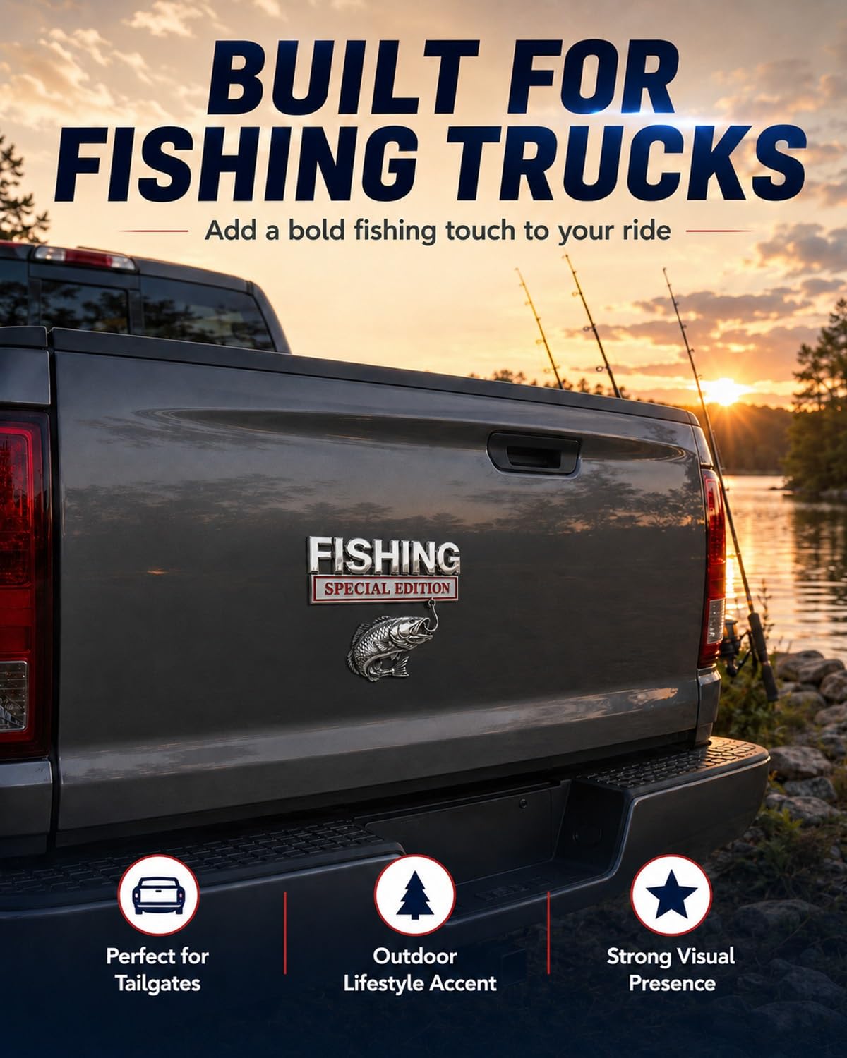 3D Metal Fishing Special Edition Car Emblem Badge Decal