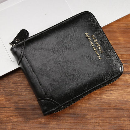 Men's Retro PU Leather Zipper Wallet