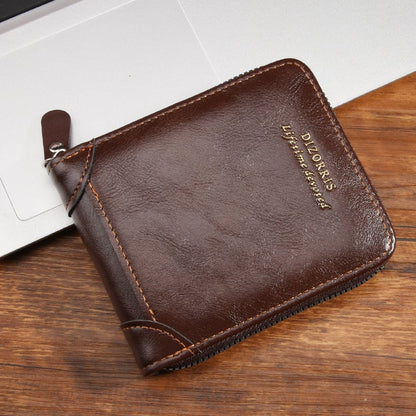 Men's Retro PU Leather Zipper Wallet