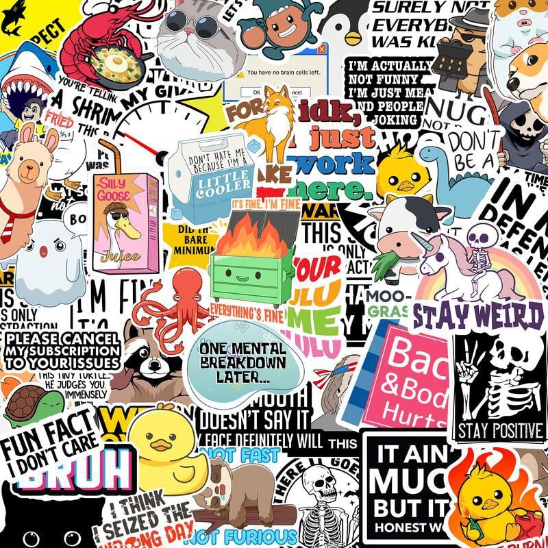 130Pcs Funny Saying Stickers Pack
