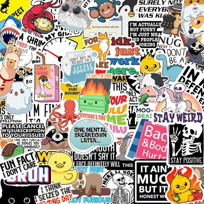 130Pcs Funny Saying Stickers Pack