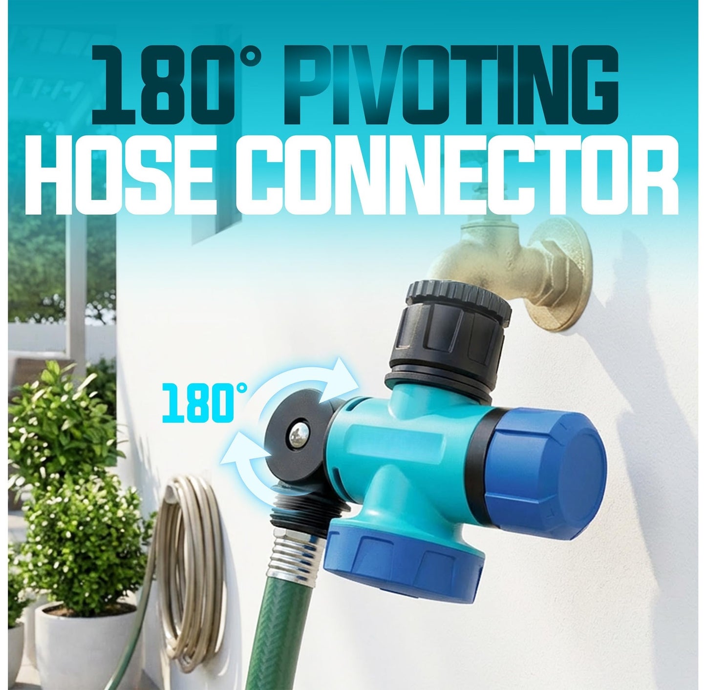 Multi-Functional 3-Way Outdoor Faucet & Garden Hose Connector