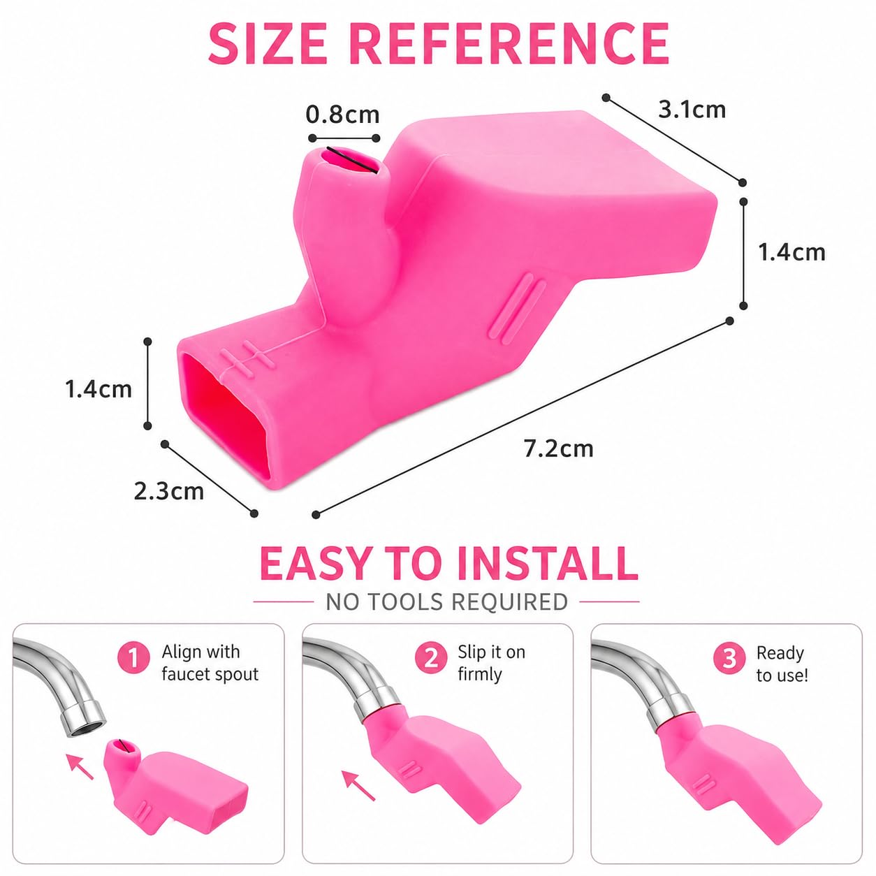 8-Piece Silicone Faucet Extender Set for Bathroom & Kitchen Sinks
