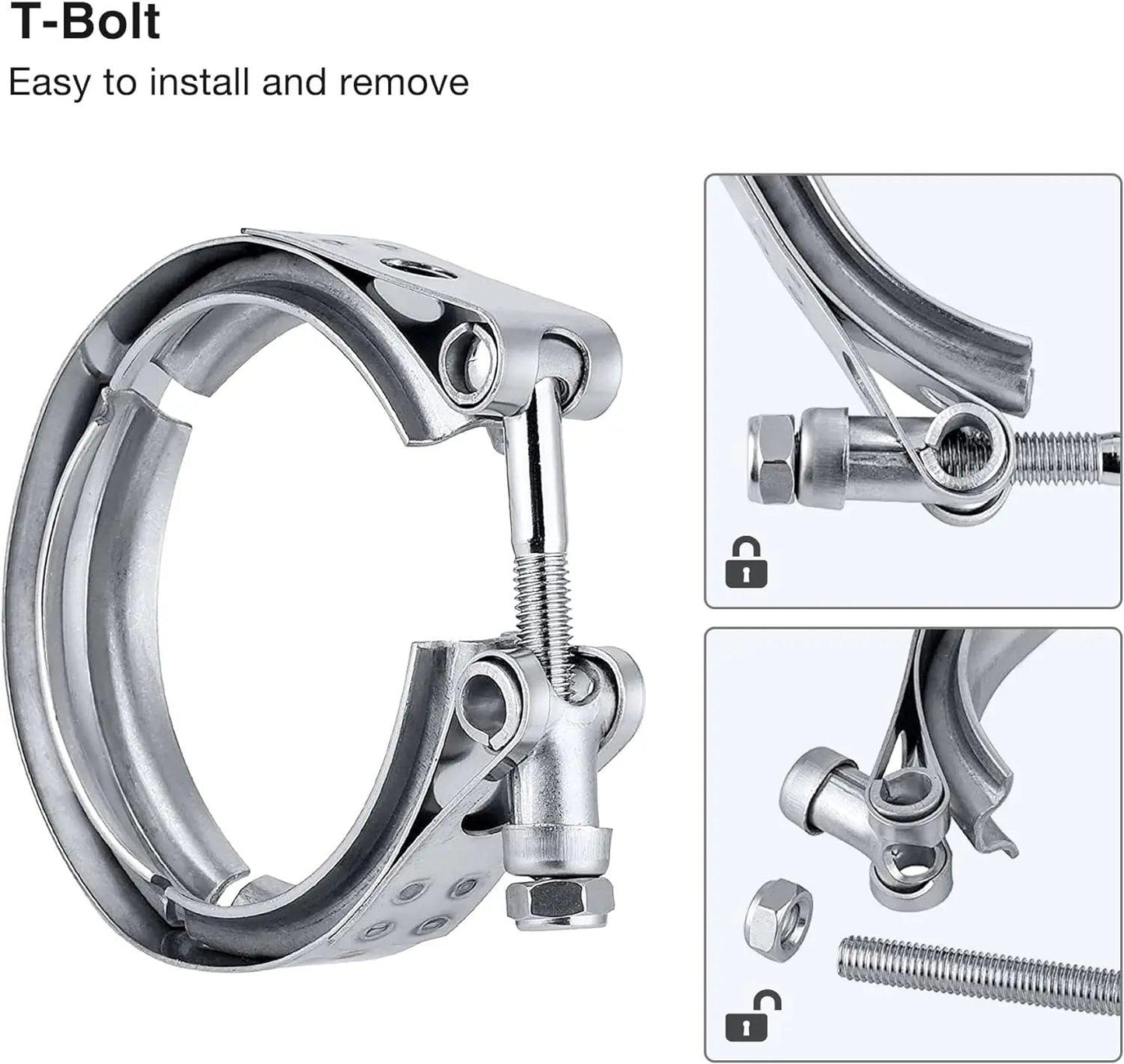 EVIL ENERGY V Band Clamp With Flange Male Female Stainless Steel Mild Steel Flange (1.5-5.0inch)