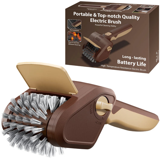 Free shipping, one-year replacement, electric barbecue brush, 3-speed adjustable, maximum torque 20 kg, suitable for outdoor camping ceramic, cast iron and stainless steel barbecues, cleaning tool.