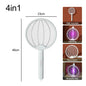 Electric Mosquito Swatter USB Rechargeable Fly Trap Foldable Mosquito Kill Racket Insect Killer With UV Light Bug Zapper