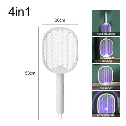 Electric Mosquito Swatter USB Rechargeable Fly Trap Foldable Mosquito Kill Racket Insect Killer With UV Light Bug Zapper