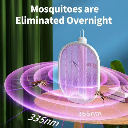 Electric Mosquito Swatter USB Rechargeable Fly Trap Foldable Mosquito Kill Racket Insect Killer With UV Light Bug Zapper