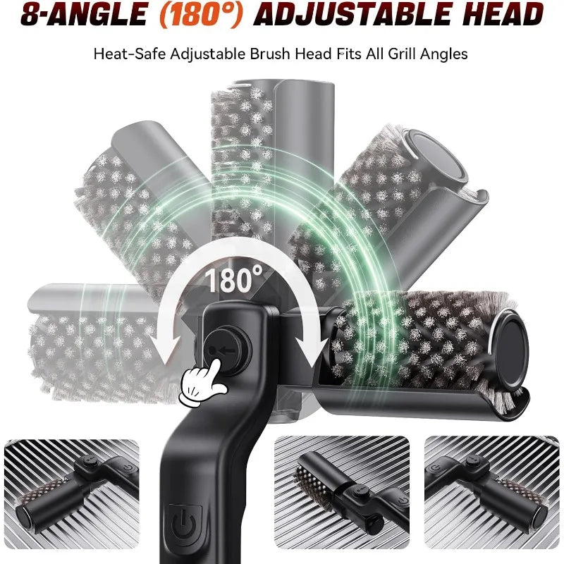 Glidex™ 3-Speed Electric Rotating Grill Cleaning Brush—Effortlessly removes stubborn stains