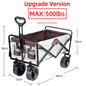 Large Weight Capacity Heavy Duty Wagon Cart Folding Wagon for Outdoor Garden Beach wagon Camping Equipment with Cup Holders