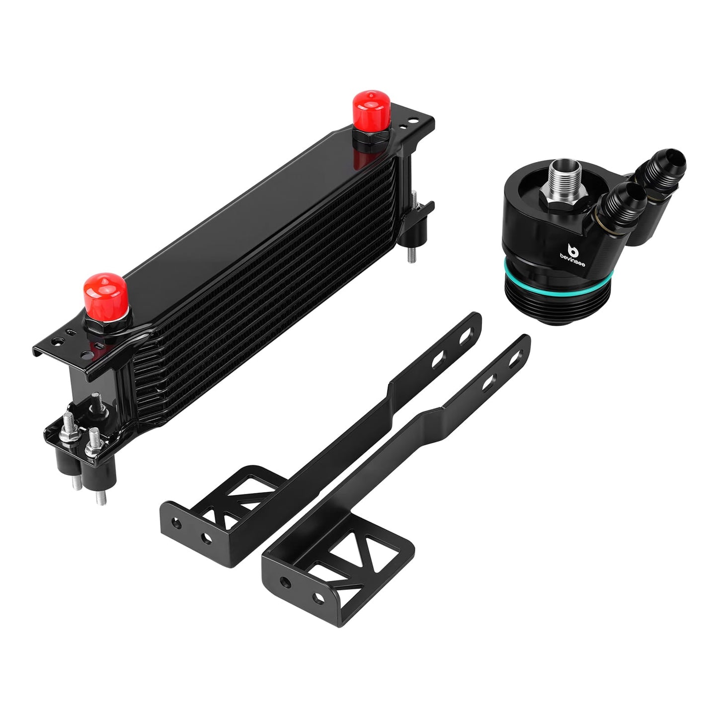 BEVINSEE 10 Rows Oil Cooler Kit For VW Golf 7 GTI/R 2013-2020