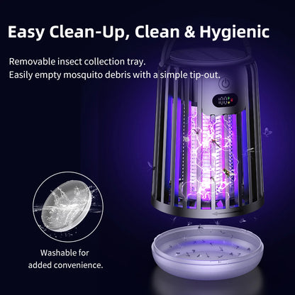 Outdoor Solar Bug Zapper Light – Rechargeable Mosquito & Fly Trap for Garden & Patio
