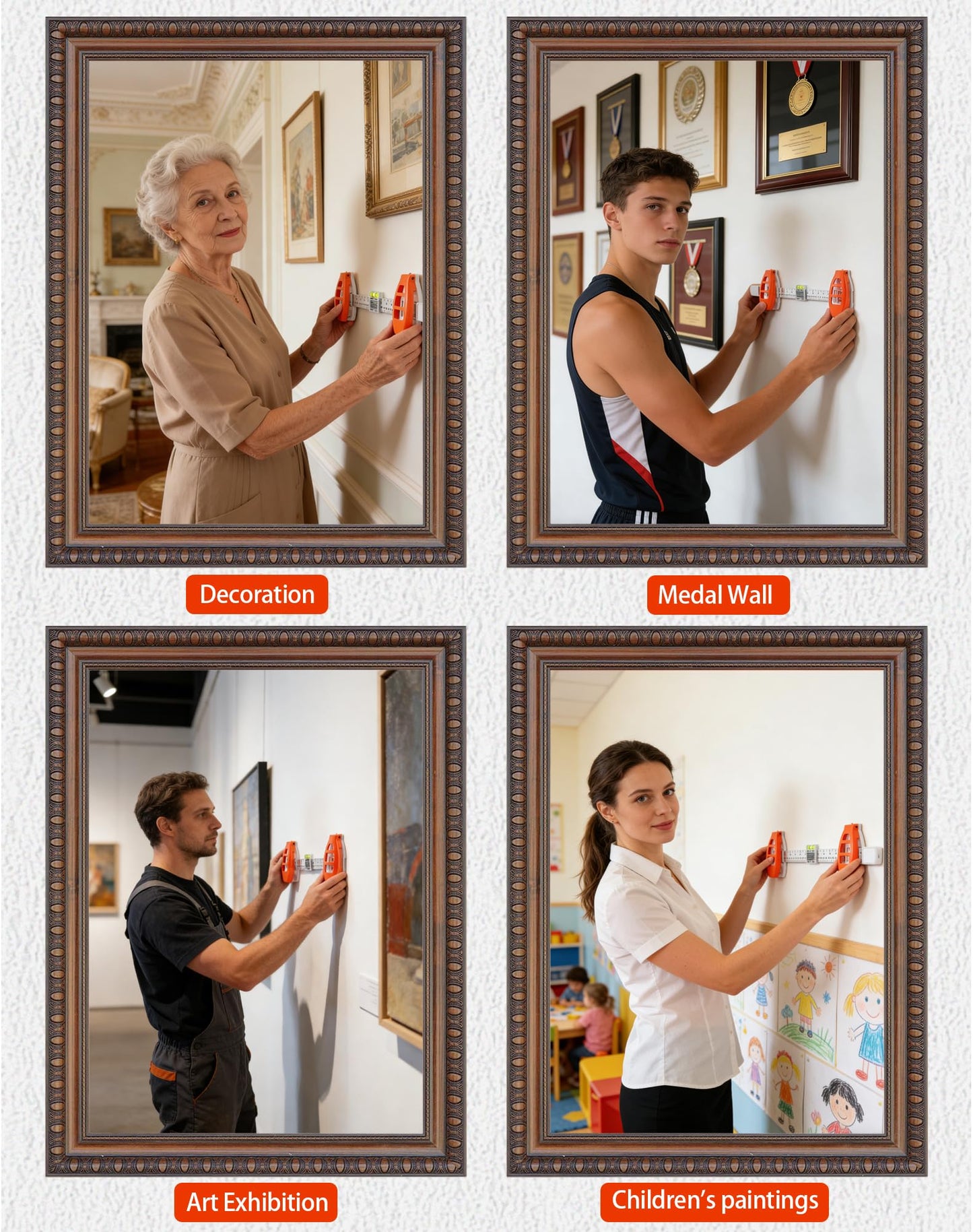 All-in-One Picture Hanging Tool with Built-in Level