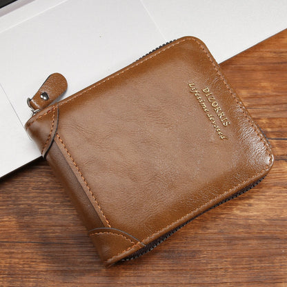 Men's Retro PU Leather Zipper Wallet