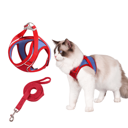 Escape-Proof Reflective Cat Harness and Leash Set
