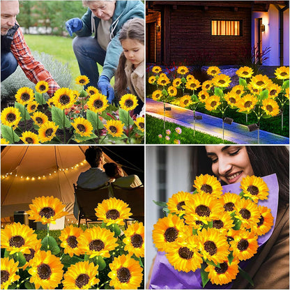 3-Pack Upgraded Solar Sunflower Garden Lights