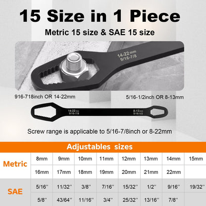 8-22mm Universal Double-Ended Self-Tightening Wrench
