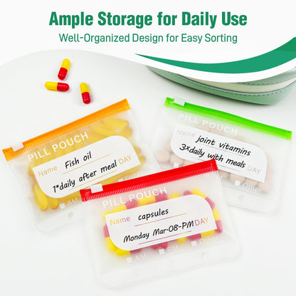 Reusable A8 Pill Pouch Set & Travel Organizer