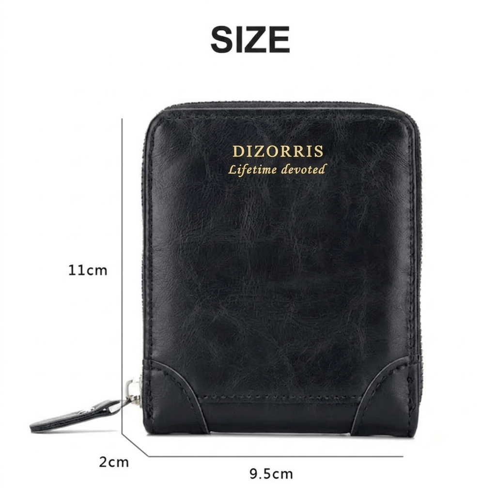 Men's Retro PU Leather Zipper Wallet