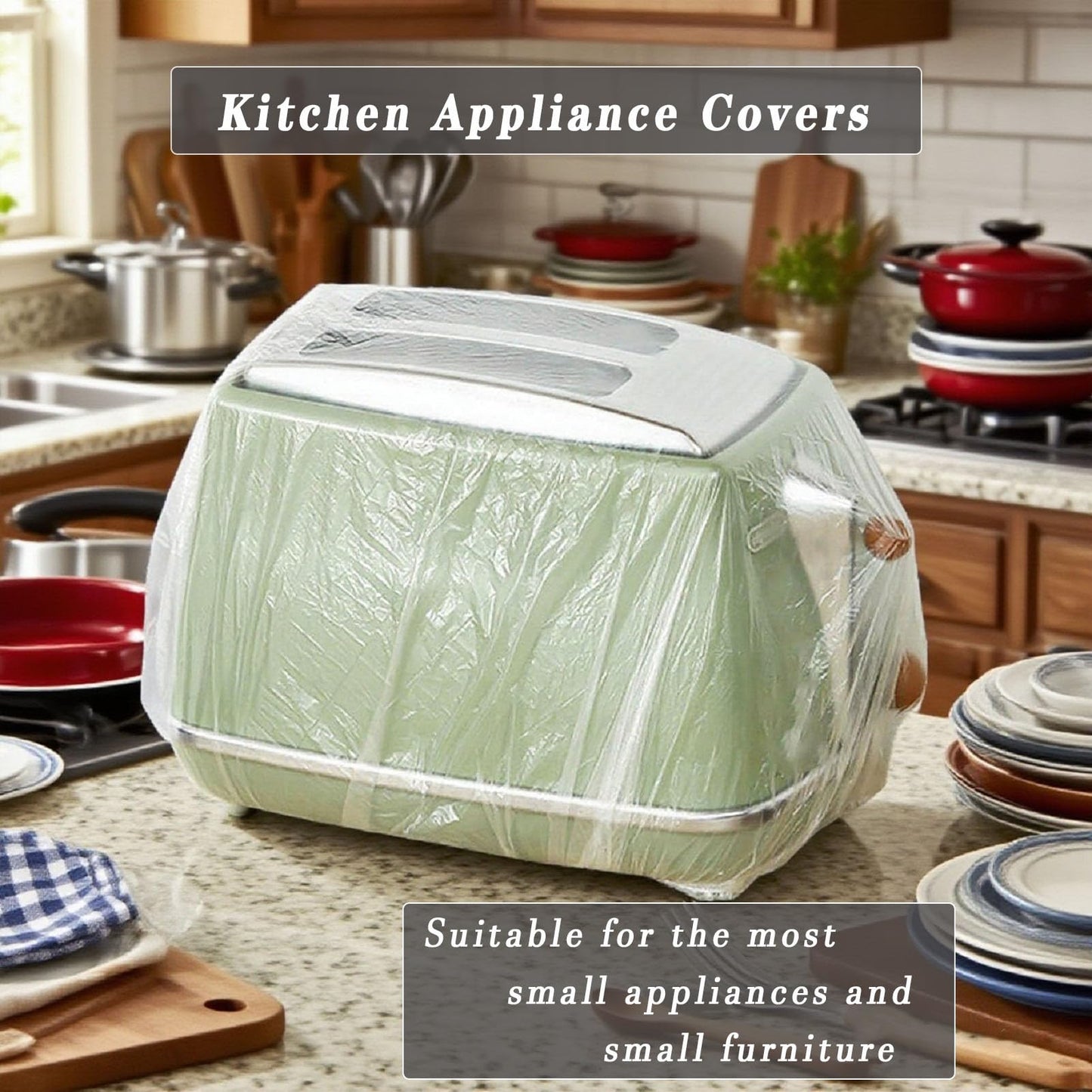 150 PCS Disposable Kitchen Small Appliance Dust Covers with Elastic Band