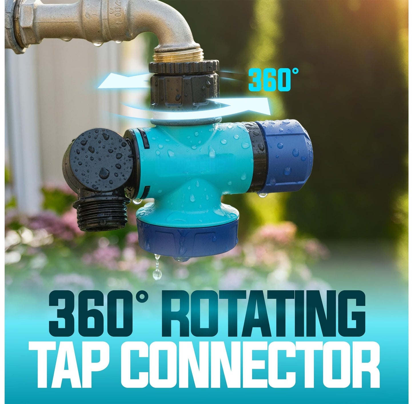 Multi-Functional 3-Way Outdoor Faucet & Garden Hose Connector