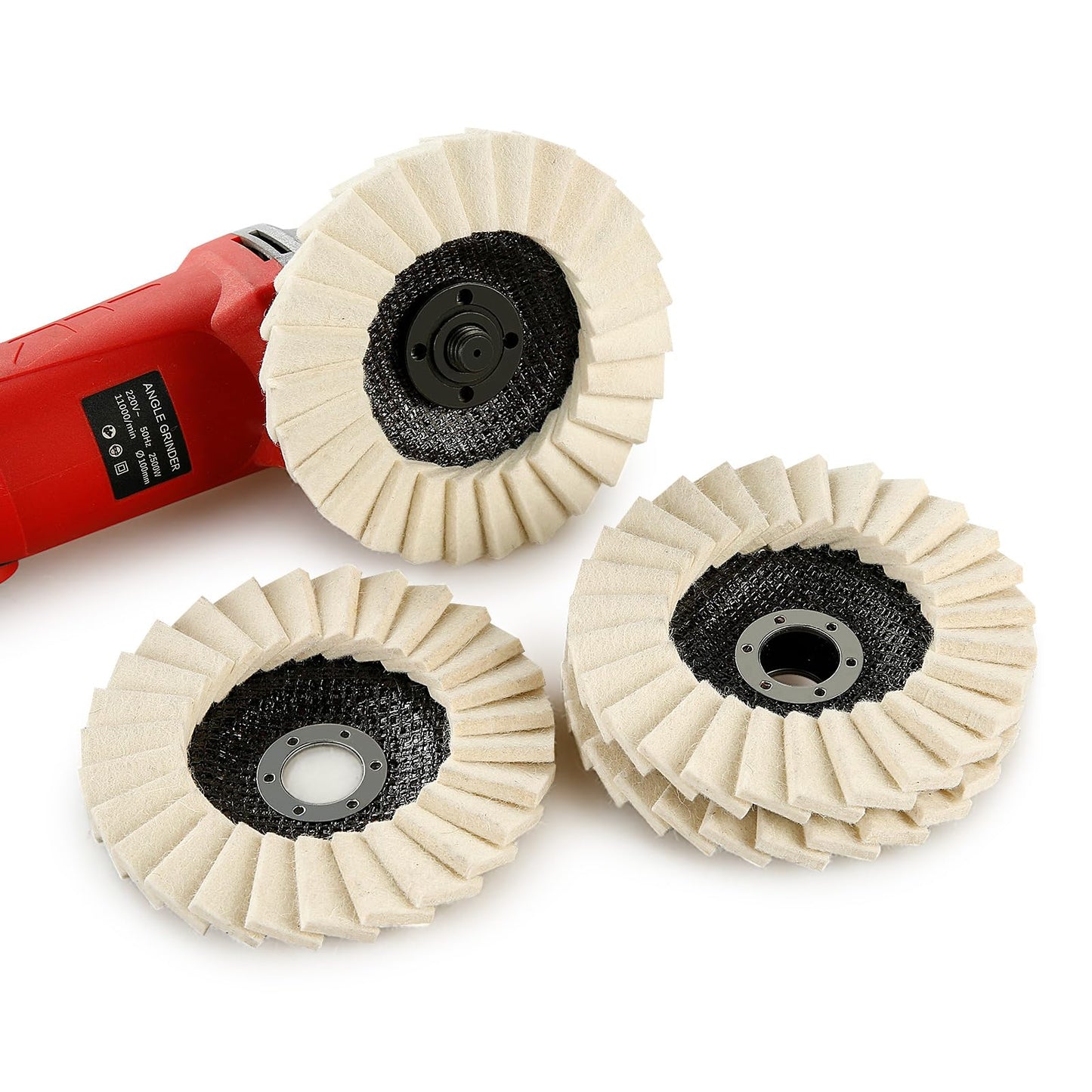 5-Inch Wool Felt Polishing Flap Disc Set for Angle Grinders