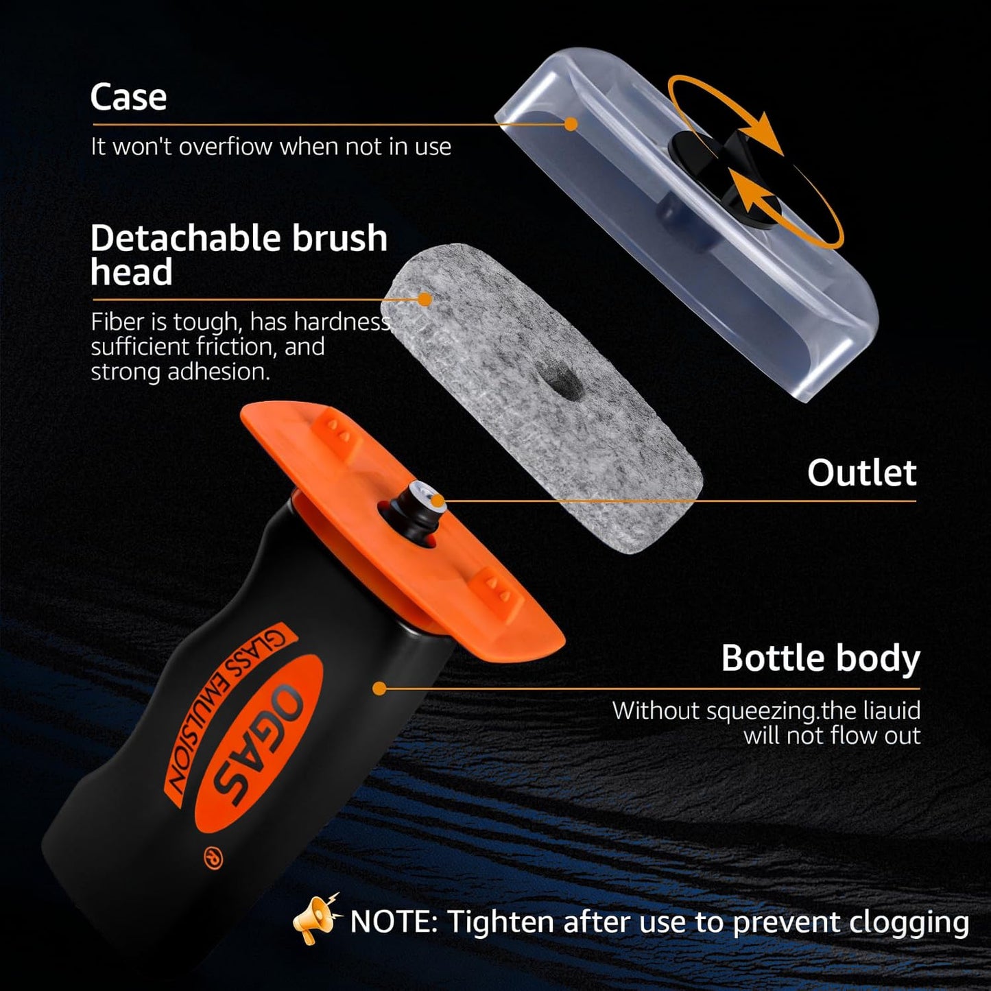 2-in-1 Car Glass Oil Film Remover & Integrated Cleaning Brush