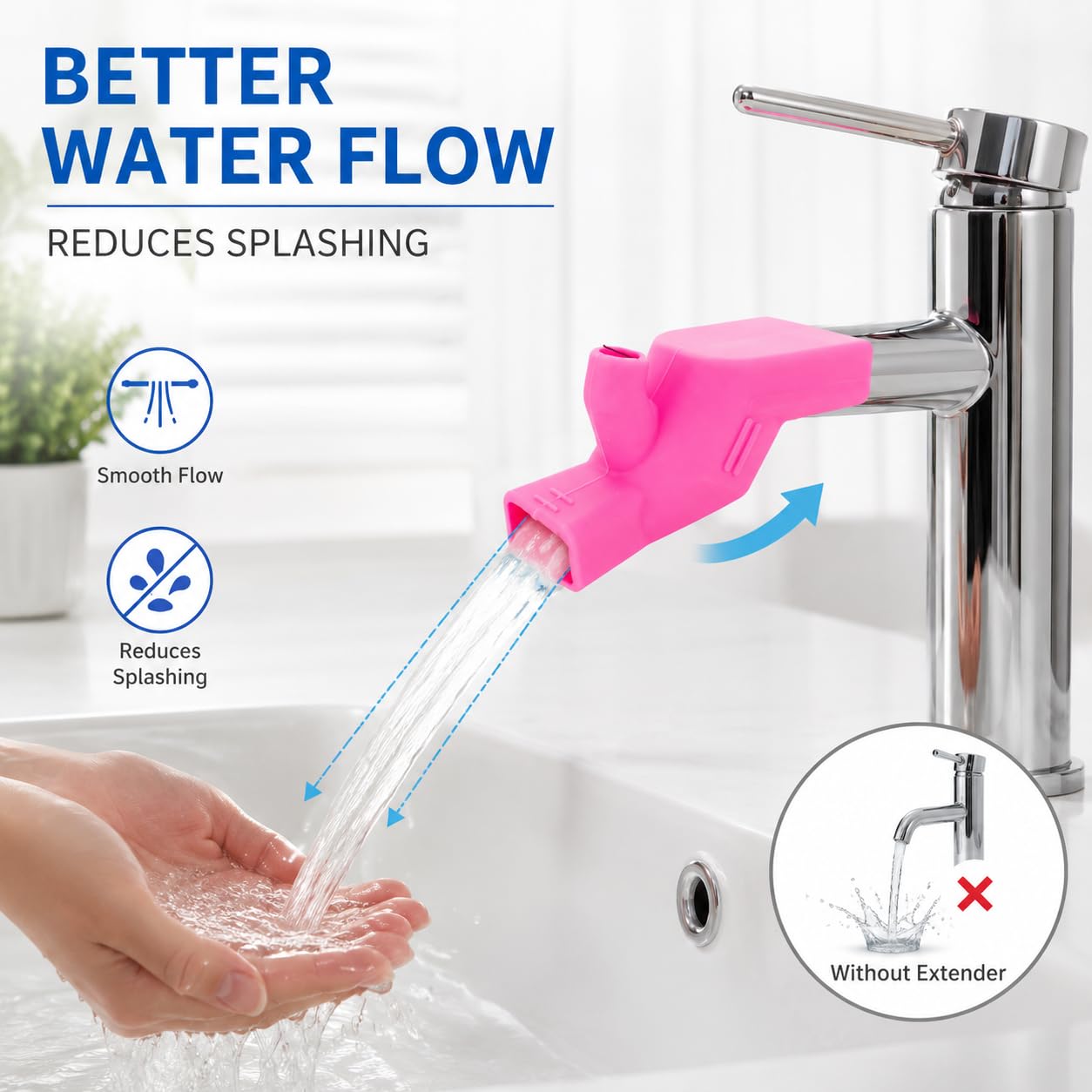 8-Piece Silicone Faucet Extender Set for Bathroom & Kitchen Sinks