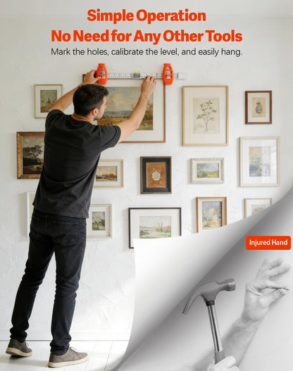 All-in-One Picture Hanging Tool with Built-in Level