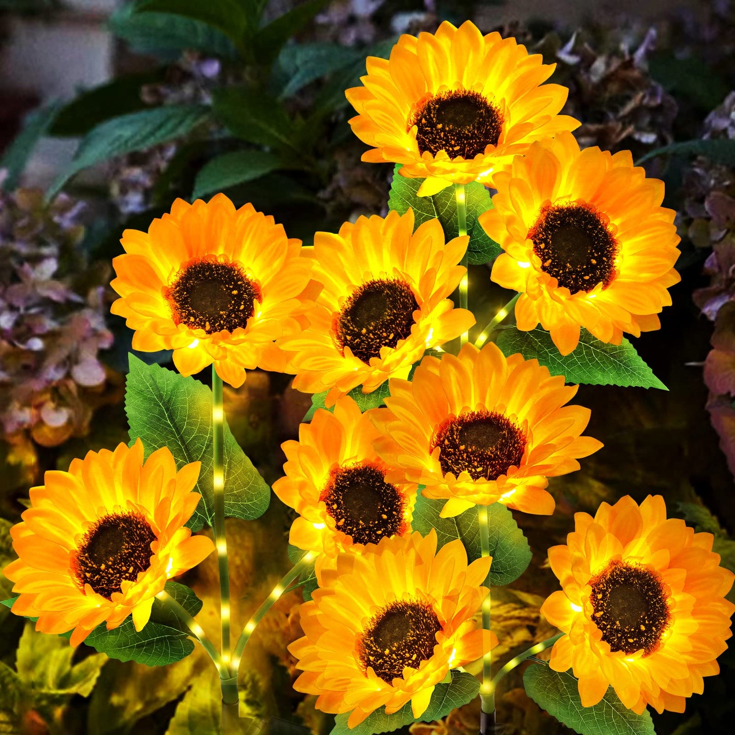 3-Pack Upgraded Solar Sunflower Garden Lights