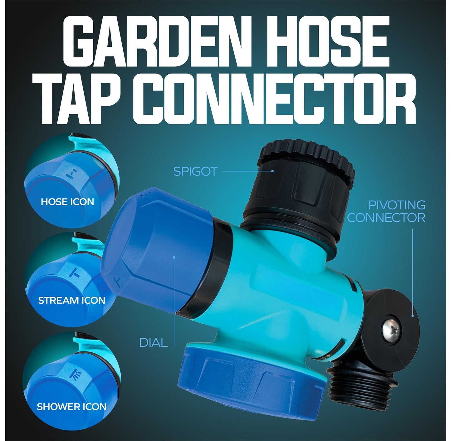 Multi-Functional 3-Way Outdoor Faucet & Garden Hose Connector