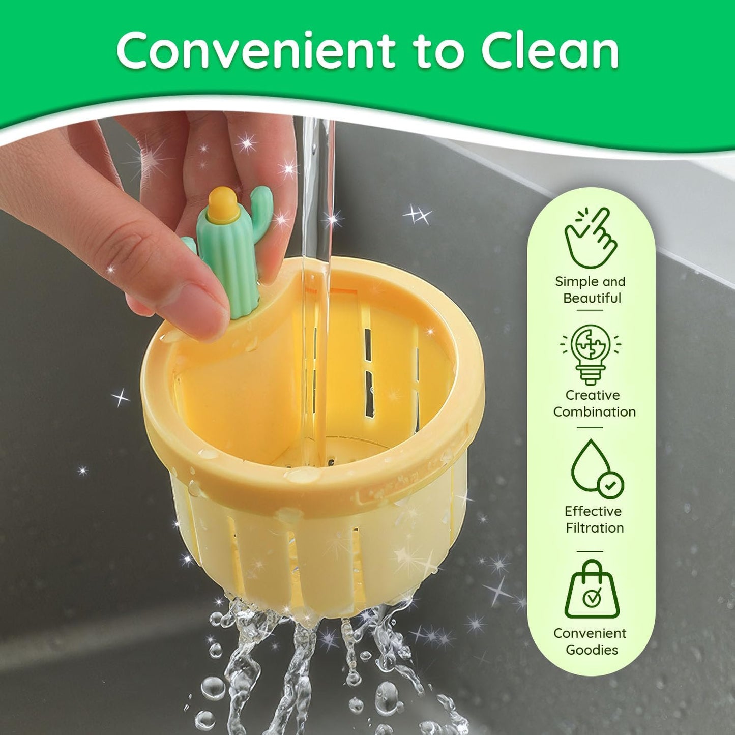 Cactus Self-Cleaning Kitchen Sink Strainer